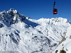 Beide Wagen der Trittkopf-Seilbahn, Zürs Arlberg Österreich